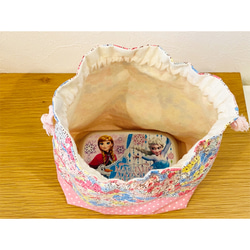 【サイズ選択・サイズ可】【セット内容変更可】ピンク系のお花柄×ドット　ランチョンマット　コップ袋　お弁当袋　給食袋 7枚目の画像