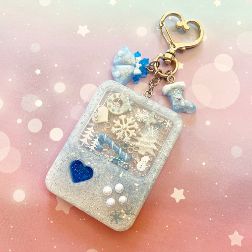 ☆雪傘と白雪キツネ☆　他レジンキーホルダー計7点 ☆雪傘と白雪キツネ☆ 他レジンキーホルダー計7点 ☆雪傘