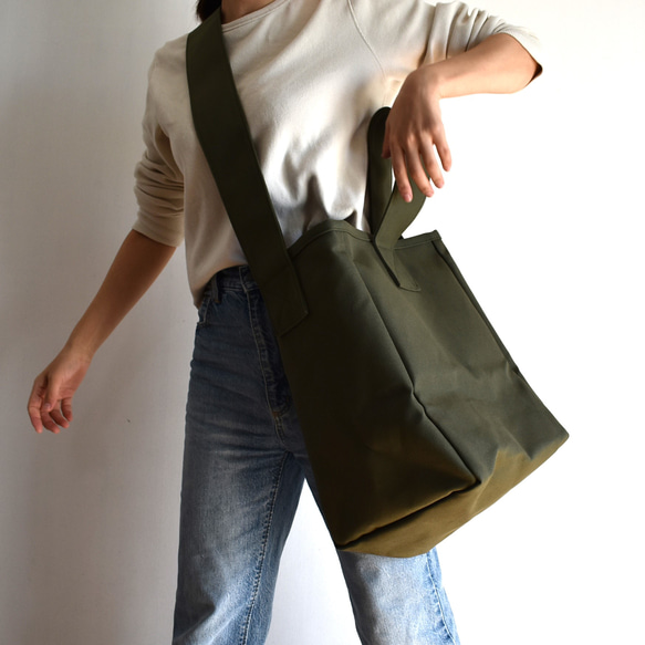 PLUS SHOULDER TOTE BAG（オリーブ/カーキ） 9枚目の画像