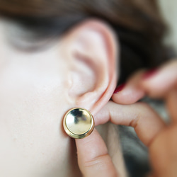 ERG-2526-G [2件]圓形耳環，圓形耳柱/19.3mm x 19.4mm 第6張的照片