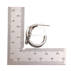 ERG-2528-R [2 件] 圓形耳環，圓形耳柱/15mm x 21mm 第5張的照片