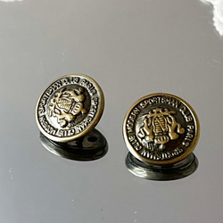 【送料無料】2個 PARIS ヴィンテージ 紋章 昭和 レトロ メタルボタン 素材 [HC1056b] 2枚目の画像
