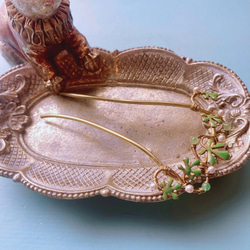 ✤珊瑚と真珠の簪 ✤ アメジスト アベンチュリン 5枚目の画像