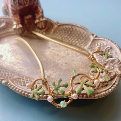 ✤珊瑚と真珠の簪 ✤ アメジスト アベンチュリン 6枚目の画像