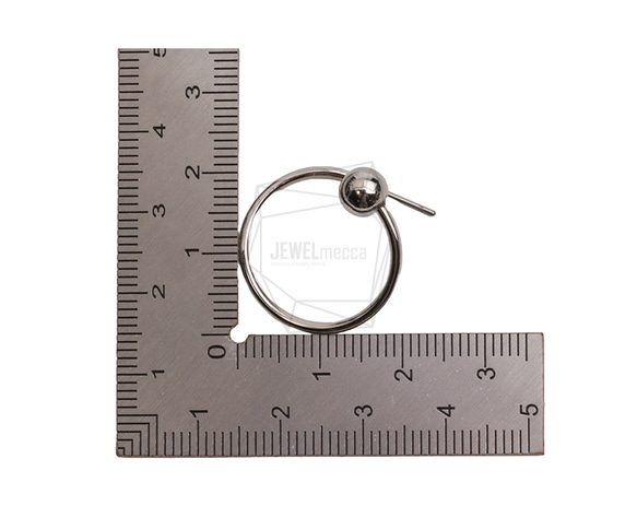 ERG-2539-R [2 件] 圓形耳環，圓形耳柱/21mm x 22.5mm 第5張的照片
