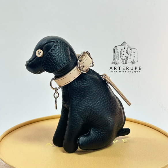 Puppy Petit  Pouch ブラック 子犬 本革 ミニポーチ スマートキーケース 10枚目の画像