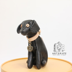 Puppy Petit  Pouch ブラック 子犬 本革 ミニポーチ スマートキーケース 7枚目の画像