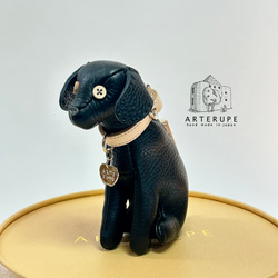 Puppy Petit  Pouch ブラック 子犬 本革 ミニポーチ スマートキーケース 9枚目の画像
