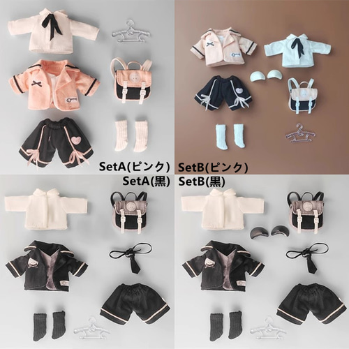 オビツ11 1/12ドール服 ドールウェア 猫高生徒セット 2色 鞄付き オビツ11 1/12ドール服 ドールウェア 猫高生徒セット 2色 鞄付き