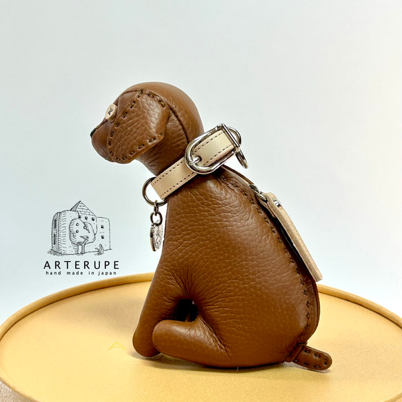 Puppy Petit Pouch チェスナット 子犬 本革 ミニポーチ スマートキーケース 9枚目の画像