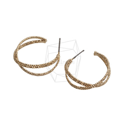 ERG-2540-G【2個入り】ダブルラウンドピアス,Double round Post Earring 2枚目の画像