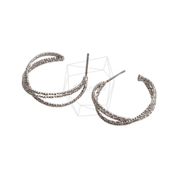 ERG-2540-R【2個入り】ダブルラウンドピアス,Double round Post Earring 2枚目の画像