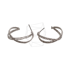 ERG-2540-R【2個入り】ダブルラウンドピアス,Double round Post Earring 1枚目の画像