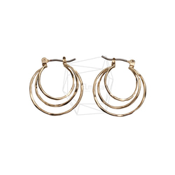 ERG-2541-G【2個入り】トリプルラウンドピアス,Triple round Post Earring 1枚目の画像