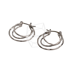 ERG-2541-R【2個入り】トリプルラウンドピアス,Triple round Post Earring 2枚目の画像