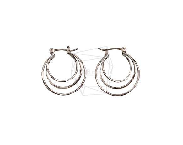 ERG-2541-R【2個入り】トリプルラウンドピアス,Triple round Post Earring 1枚目の画像