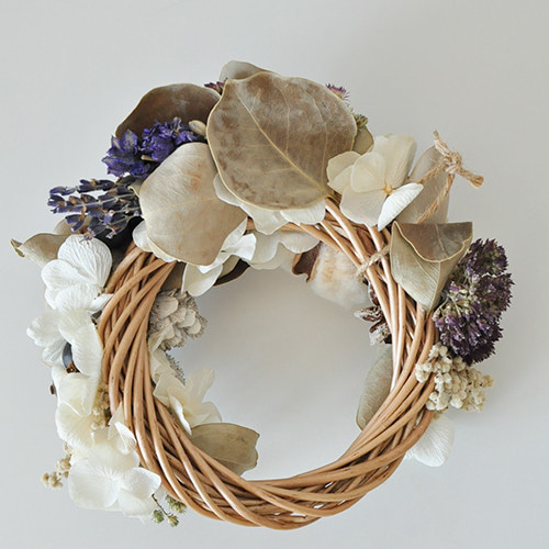 ドライフラワー クリスマスリース】綿と実のドライフラワーの