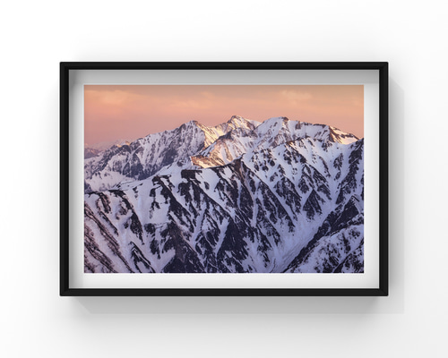 後立山連峰と特急あずさ号　絵画　風景画　山岳風景 山岳風景写真 〜Ridge of Circuit〜 （針ノ木岳・北アルプス・後