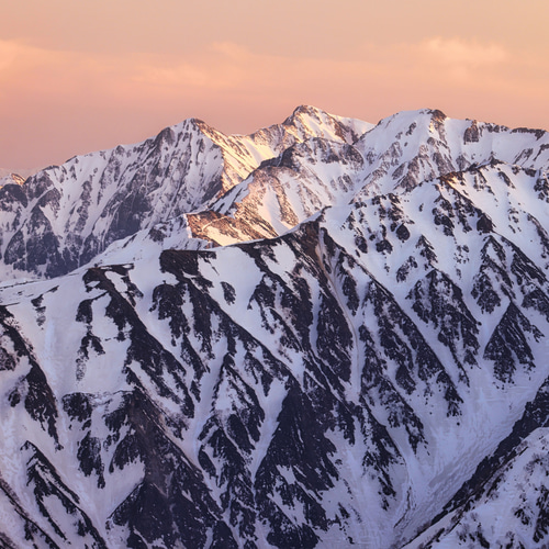 山岳風景写真 〜暮雪の後立山〜 （後立山連峰・北アルプス・雪山