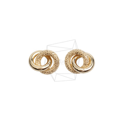 PDT-2721-G【2個入り】ダブルラウンドペンダント/Double Round Earring Charm 1枚目の画像