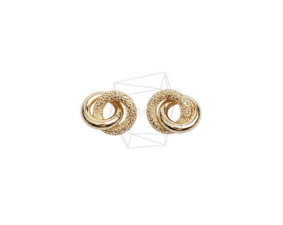 PDT-2721-G【2個入り】ダブルラウンドペンダント/Double Round Earring Charm 1枚目の画像