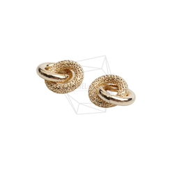 PDT-2721-G【2個入り】ダブルラウンドペンダント/Double Round Earring Charm 2枚目の画像