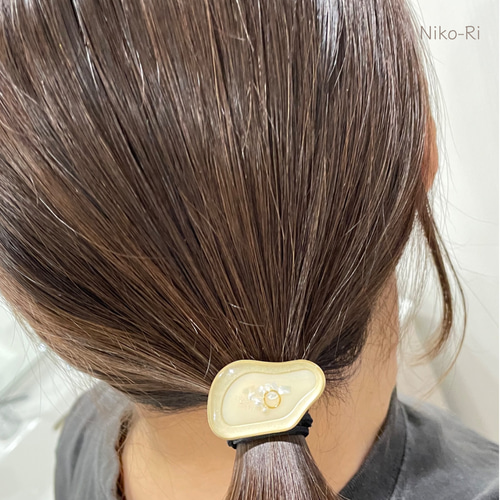 くすみカラー変形ヘアアクセサリー ヘアゴム ポニーフック