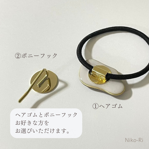 くすみカラー変形ヘアアクセサリー ヘアゴム ポニーフック