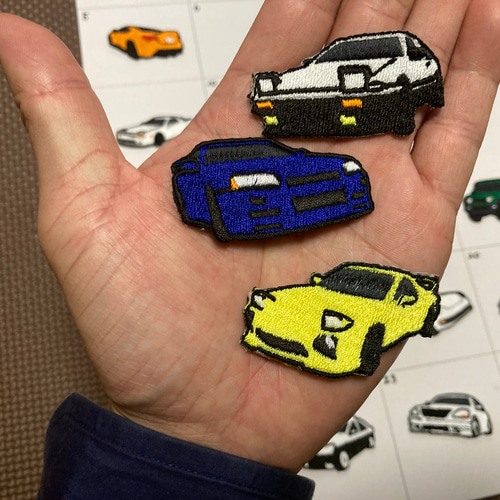 選べる車刺繍ワッペン4点セット【アイロン接着タイプ】 ワッペン