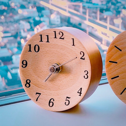 木製 置時計 アナログ 丸い 可愛い 静音ムーブメント 睡眠を邪魔しま