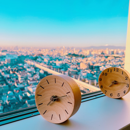 木製 置時計 アナログ 丸い 可愛い 静音ムーブメント 睡眠を邪魔しま