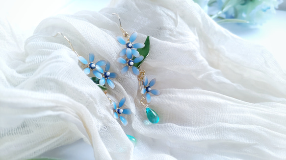 パステルブルーが可愛い♡ブルースターのピアス/イヤリング イヤリング