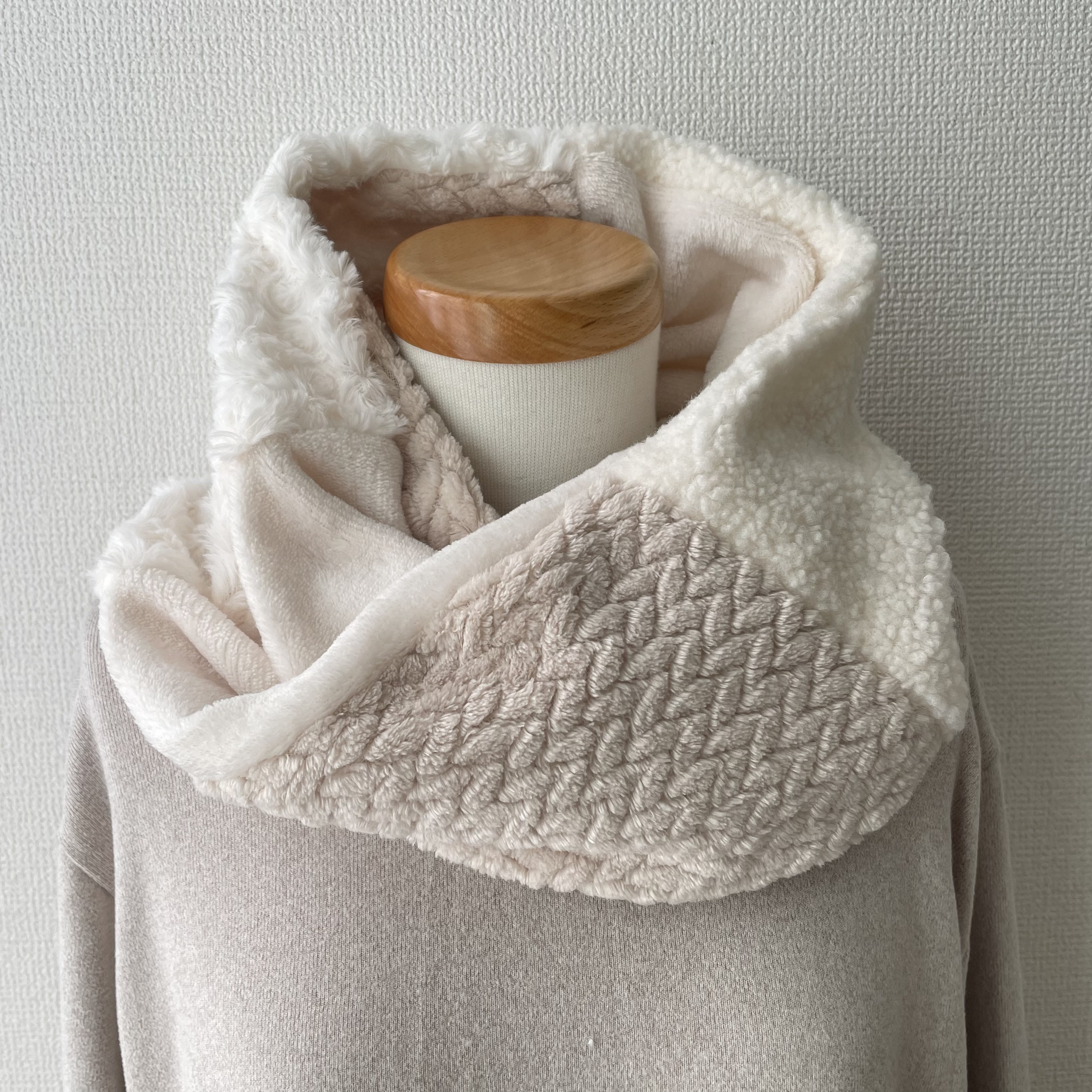 19 ふわもこ スヌード✳︎ アイボリーmix スヌード Mico⭐︎オーダー  