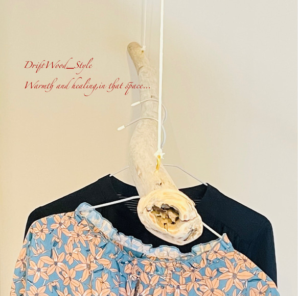 流木インテリア シンプルで真っすぐな大型流木のハンガーラック 北欧 衣装掛け ハンギング 吊り下げ ハンガーポール N9 4枚目の画像