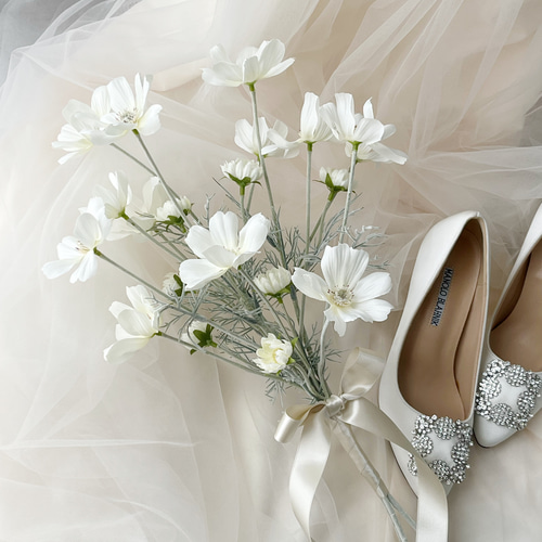 コスモス アーティフィシャルフラワー ウエディングブーケ 造花 白