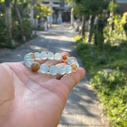 龍と鳳凰のMIXアクアマリンブレスレット