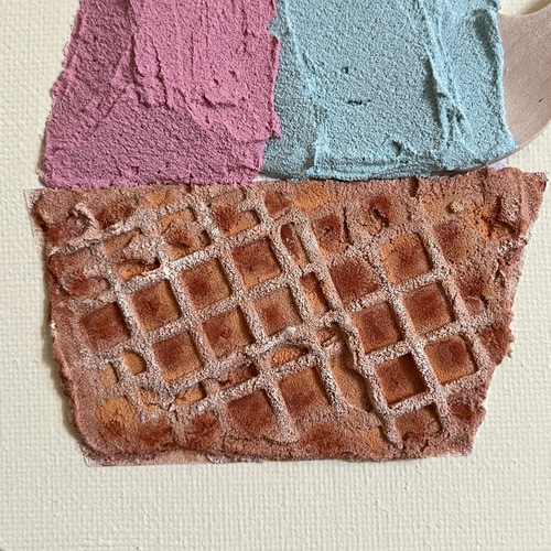 テクスチャーアート アイスクリーム（1） 原画 ハンドメイド 送料無料