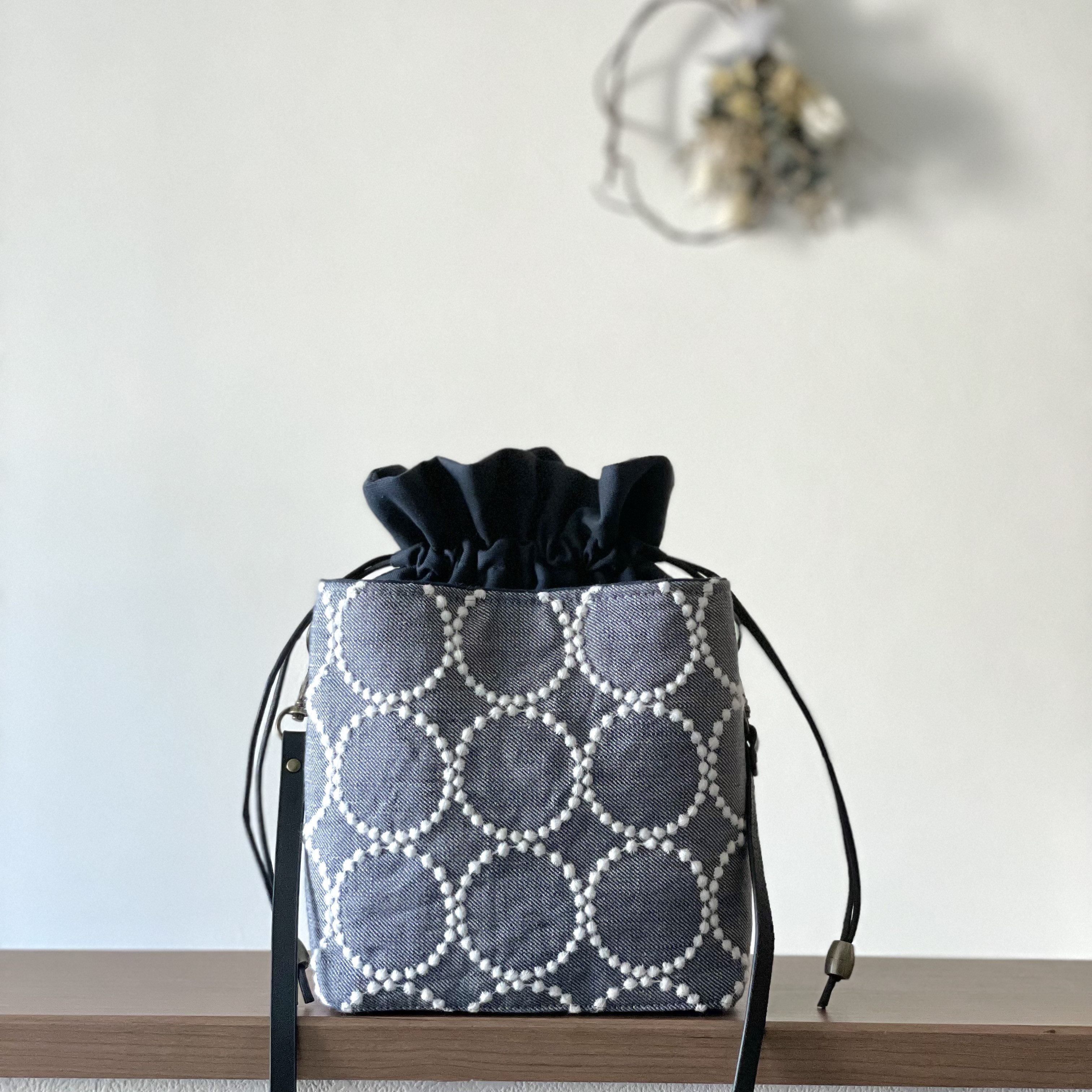 あおりポケットの巾着バッグ＊ミナペルホネン lulu あおりポケットの巾着バッグ＊ミナペルホネン【1369】 - メルカリ