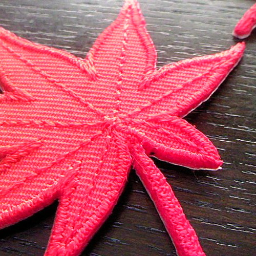 縁取り刺繍紅葉ワッペンセットa/選べるカラー ワッペン