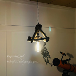 流木インテリア 小型の木を組合わせたアンティーク調の流木シェード＆ペンダントライト 照明 LED ランプ  北欧 N5 8枚目の画像