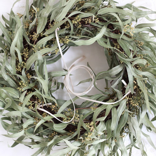 送料無料】1点もの＊ユーカリのフライングクリスマスリース＊ ドライ