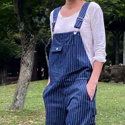 50〜60年代ビンテージテイスト ユニセックス岡山ストライプデニム