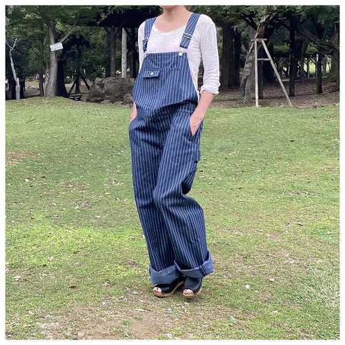 値下げ⭐︎Snap-on ストライプ オーバーオール Snap-on(スナップオン) / オーバーオール/M/コットン/NVY/ストライプ