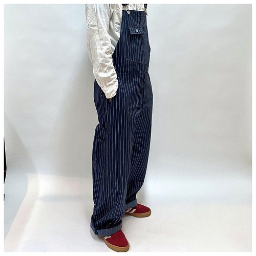 バンソン　ストライプデニムオーバーオール 男女兼用・上級岡山産ストライプデニムオーバーオール/上質な