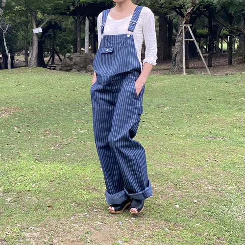 50〜60年代ビンテージテイスト ユニセックス岡山ストライプデニム