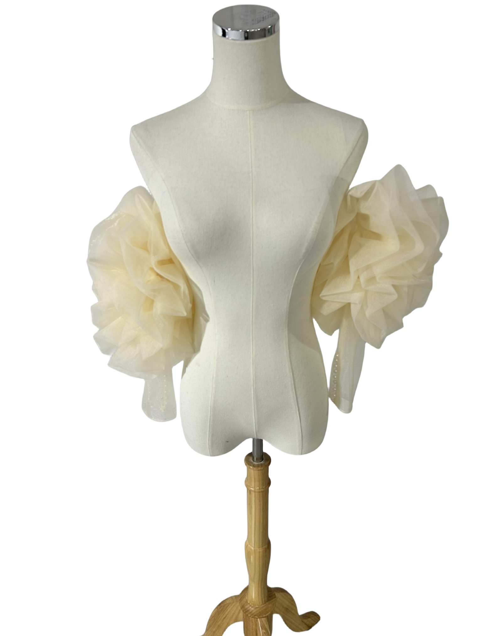 取り外し袖  パステルイエロー   ロングスリーブ  スリット   披露宴/結婚式  可愛い  プリンセスライン