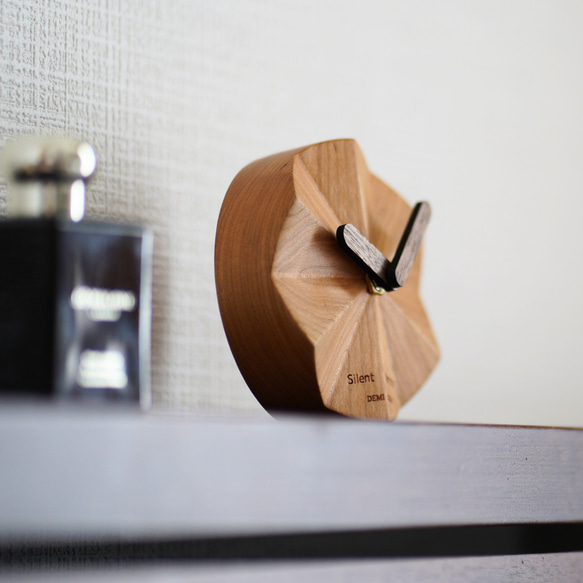 木製 置時計 小さめ 可愛い シンプル ユニーク 静音ムーブメント 睡眠を邪魔しません 8枚目の画像