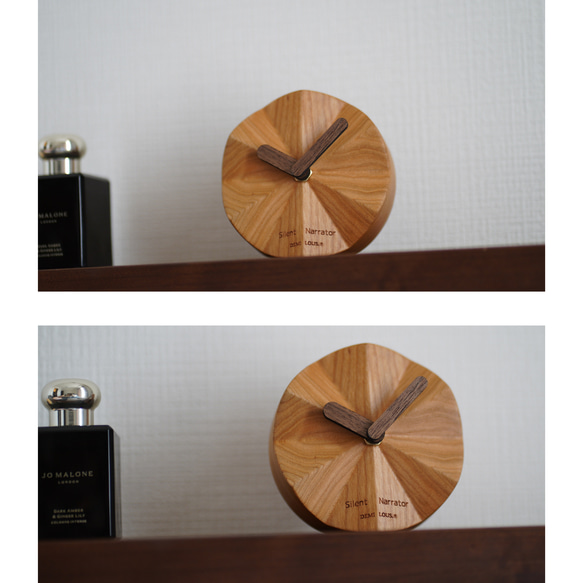 木製 置時計 小さめ 丸い シンプル ユニク デザイン 静音 寝室に置いても睡眠を邪魔しません 19枚目の画像