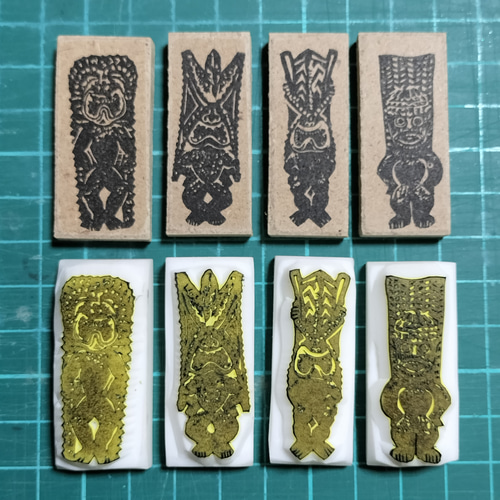 【楽ギフ_のし宛書】 消しゴムハンコ☆ハワイ☆四大神☆4点セット はんこ・スタンプ 文房具・ステーショナリー