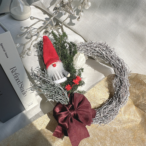 クリスマスリース ドライフラワー リース スワッグ ブーケ クリスマス